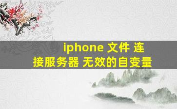 iphone 文件 连接服务器 无效的自变量